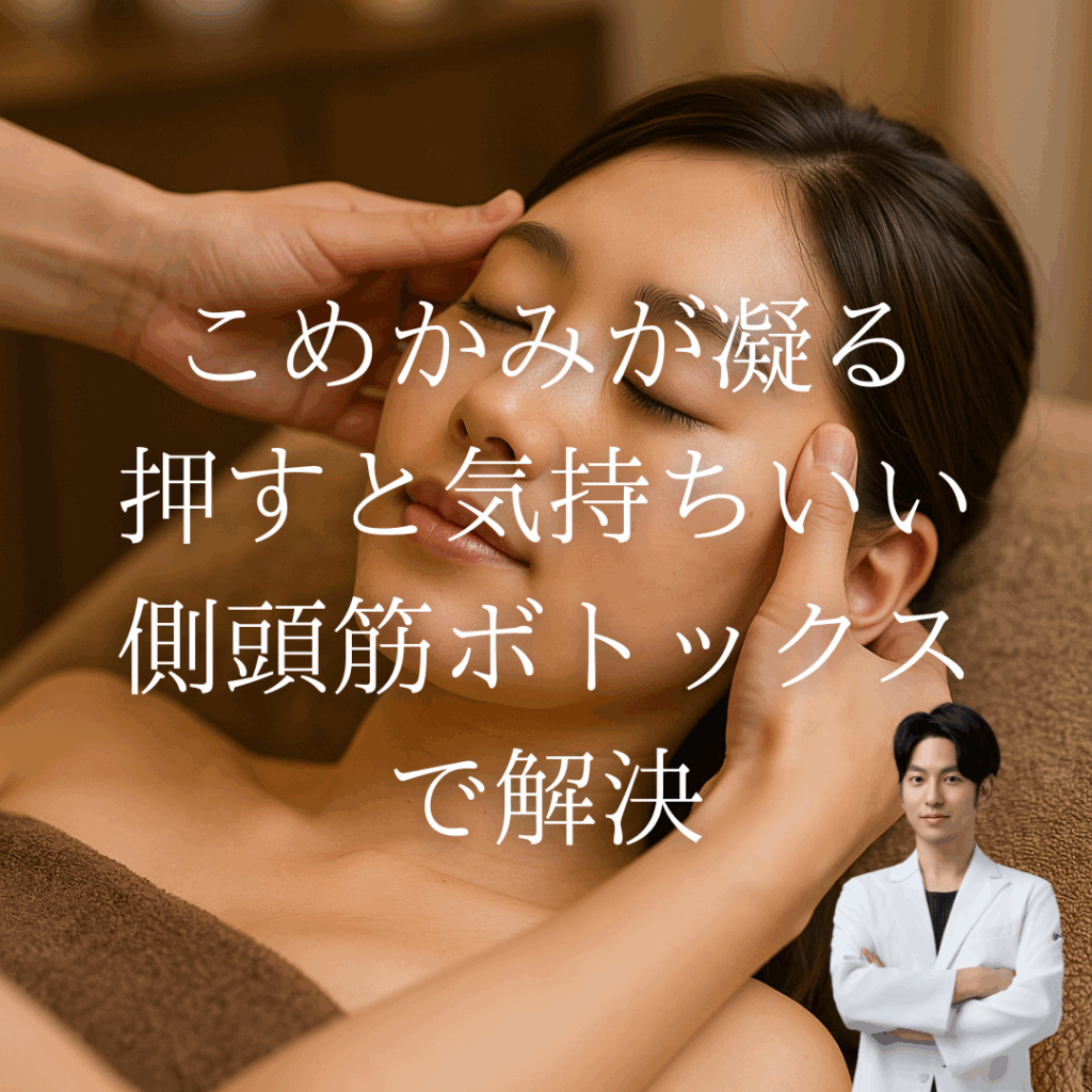 非公開: こめかみが凝る、押すと気持ちいい…側頭筋ボトックスで解決できます！